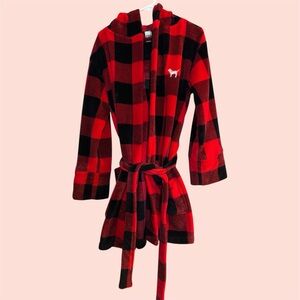 PINK Victoria’s Secret Buffalo Plaid Logo Robe